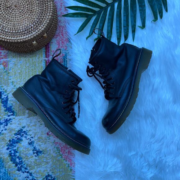 Dr. Martens Shoes - Dr. Martens 1460 Multi Stitch J Combat Boot Womens 5 Black Leather